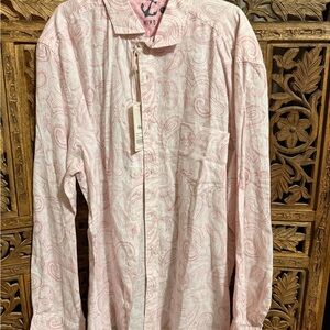 MIHO Light Pink Paisley Button-Down Shirt for Men
